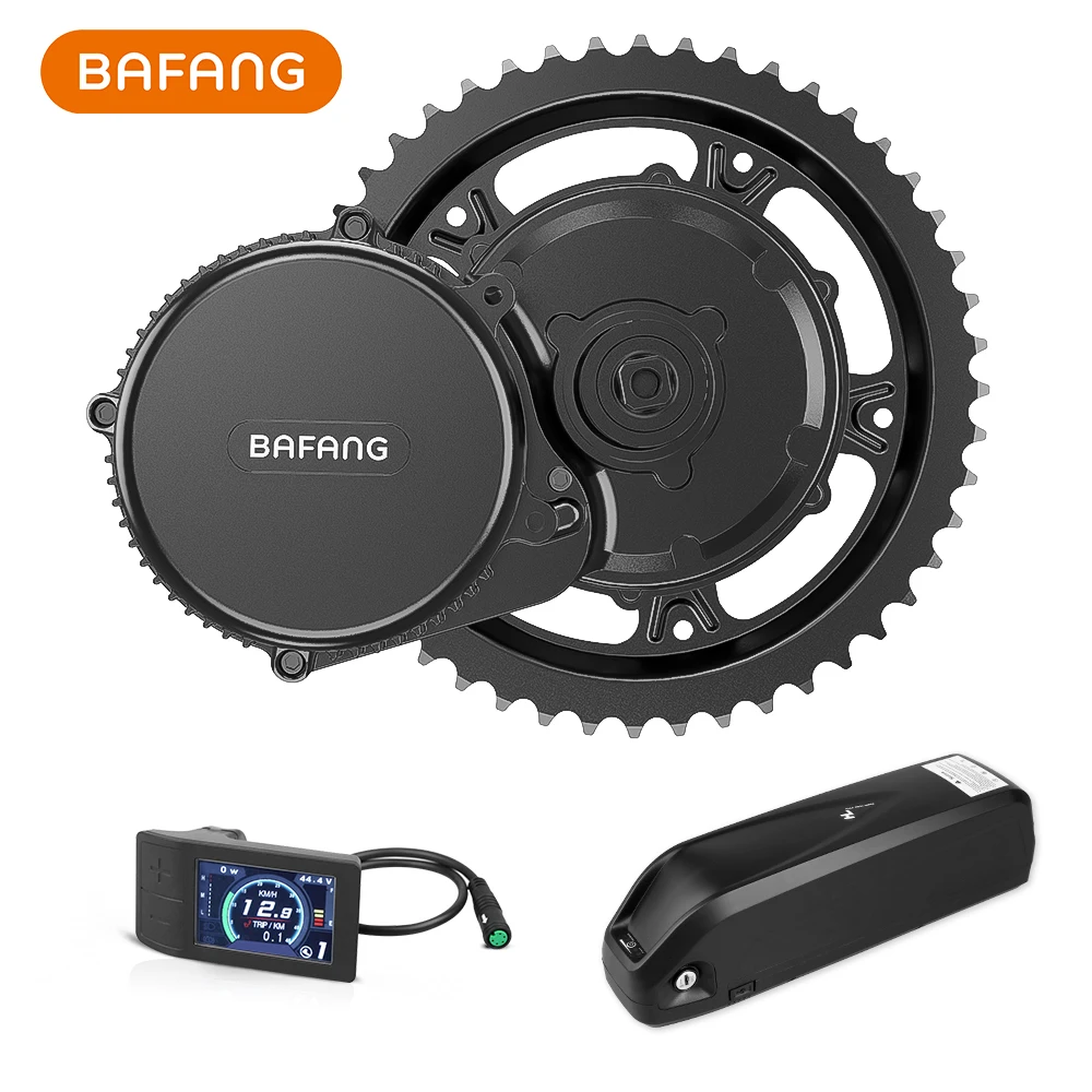 

Bafang 48V 500W Electric Bike Conversion Kit 8fun Mid Drive e Bike Motor with 48V 17.5Ah 18Ah Down Tube Battery in Samsung Cells