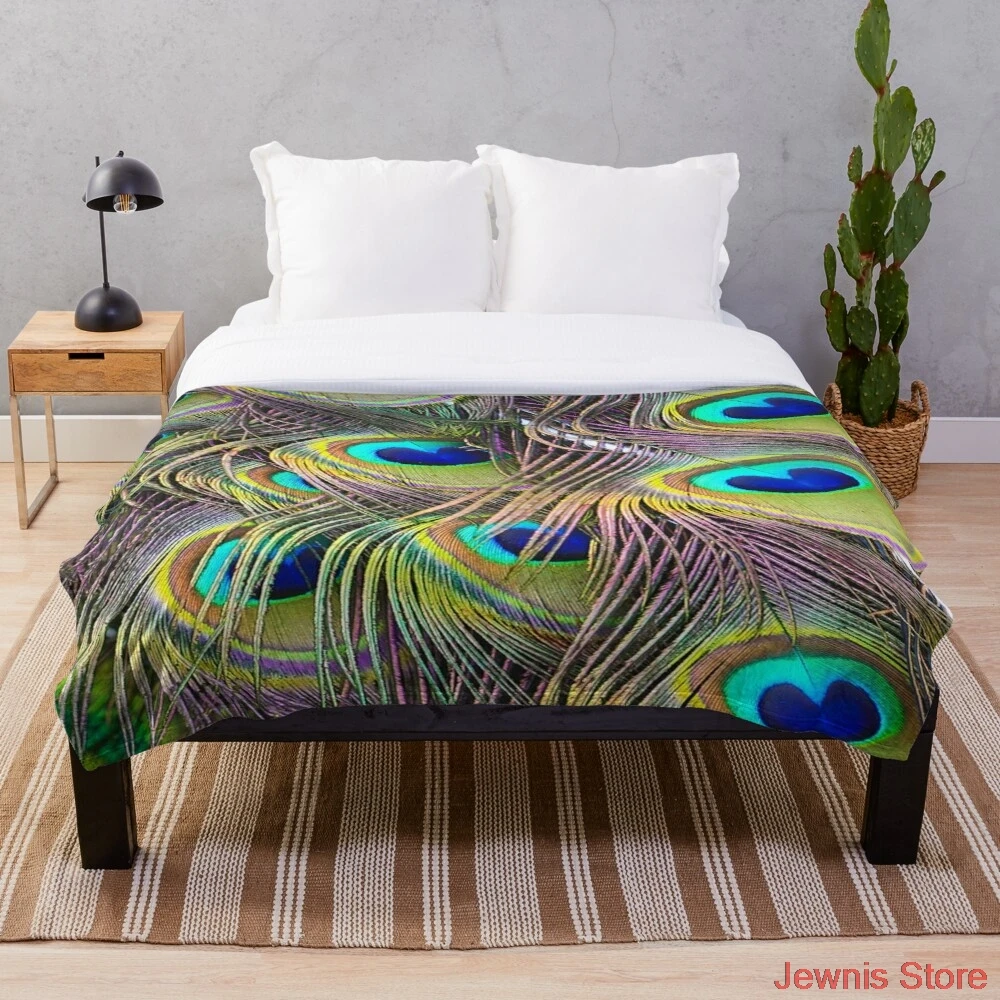 

Блестящее одеяло с перьями павлина, теплое удобное покрывало с буквами, одеяло с принтом на заказ, шерпа, одеяло для дивана, тонкое покрывало