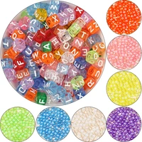 100pcslot square acrylic clear alphabet bead mixed loose letter beads hole 3 6mm jewelry bracelet necklace diy charm supplies