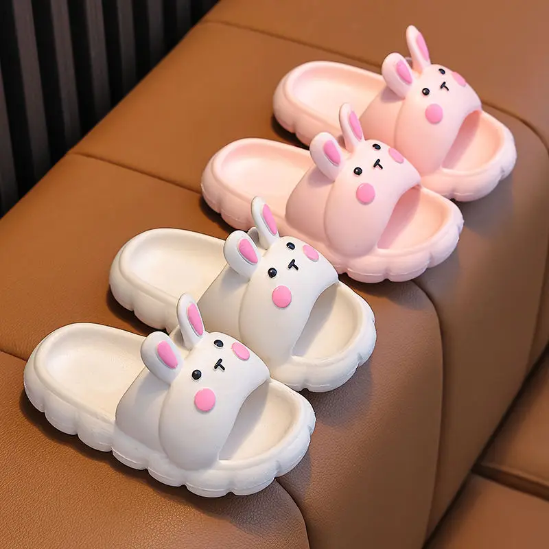 Cartoon Rabbit Child Slippers Girls Summer Indoor Slippers Anti-slip Kids Bathroom Slides Lovely Animals Baby Flip Flop 2023 New enlarge