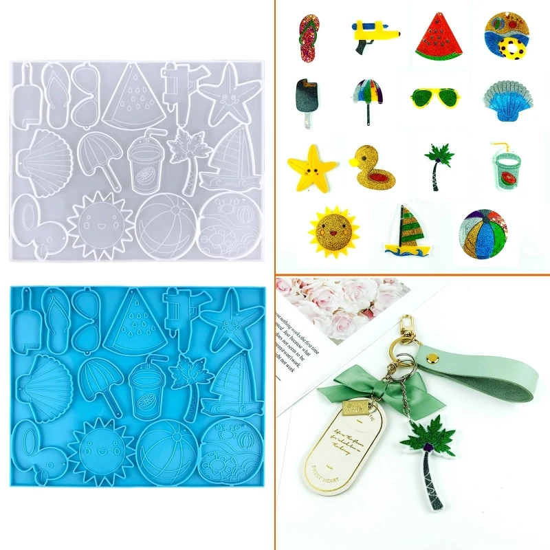 

Keychain Pendant Silicone Mold Crystal Epoxy Resin Casting Mould for DIY Crafts 124A