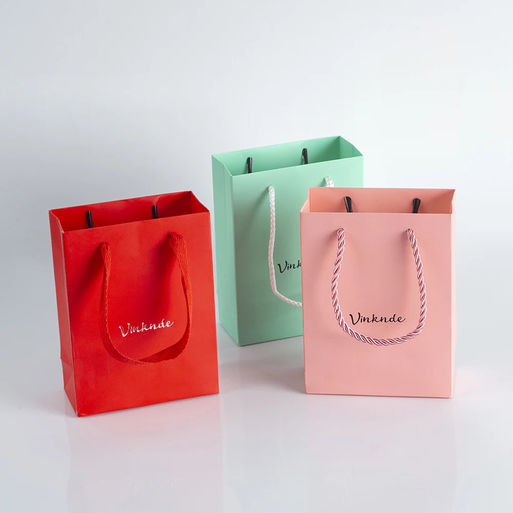 24pcs Paper Bags Bulk with Handles Ideal for Shopping Packaging Retail Party Craft Gifts Wedding Recycled Business Custom Logo