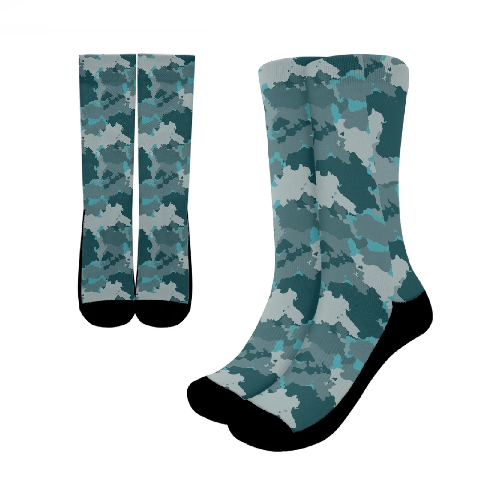 

High Quality Unisex Polyester Crew Socks Vintage Camouflage Long-Tube Socks Comfortable Keep Warm Sports Socks Fit Everyday Wear
