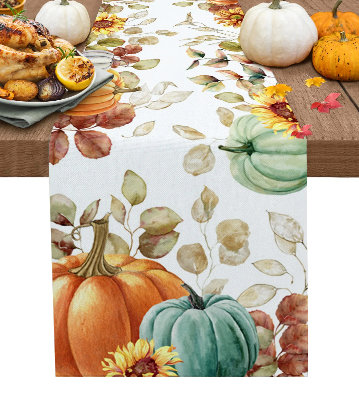 

Скатерть из эвкалипта в виде тыквы на День Благодарения, украшение для дома, украшение для стола, декор для стола