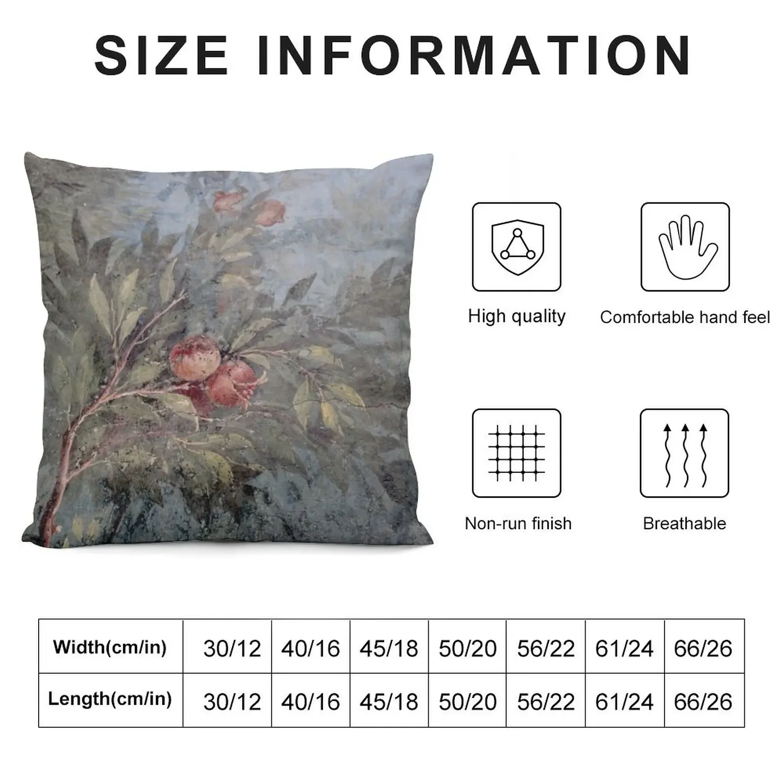 Garden of Livia - Prima Porta гранат и птица Декоративная подушка Мраморный чехол для дивана