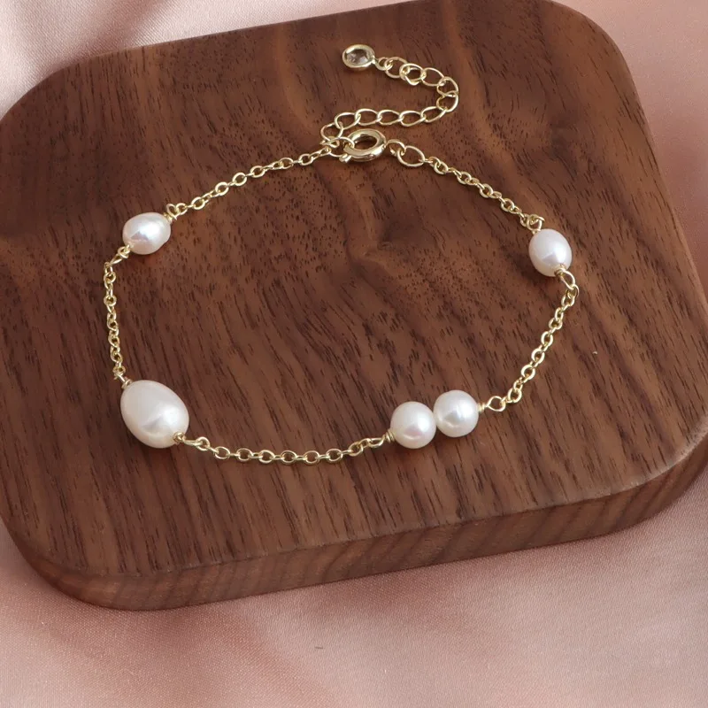 Minar модные браслеты из натурального пресноводного жемчуга с бисером для женщин