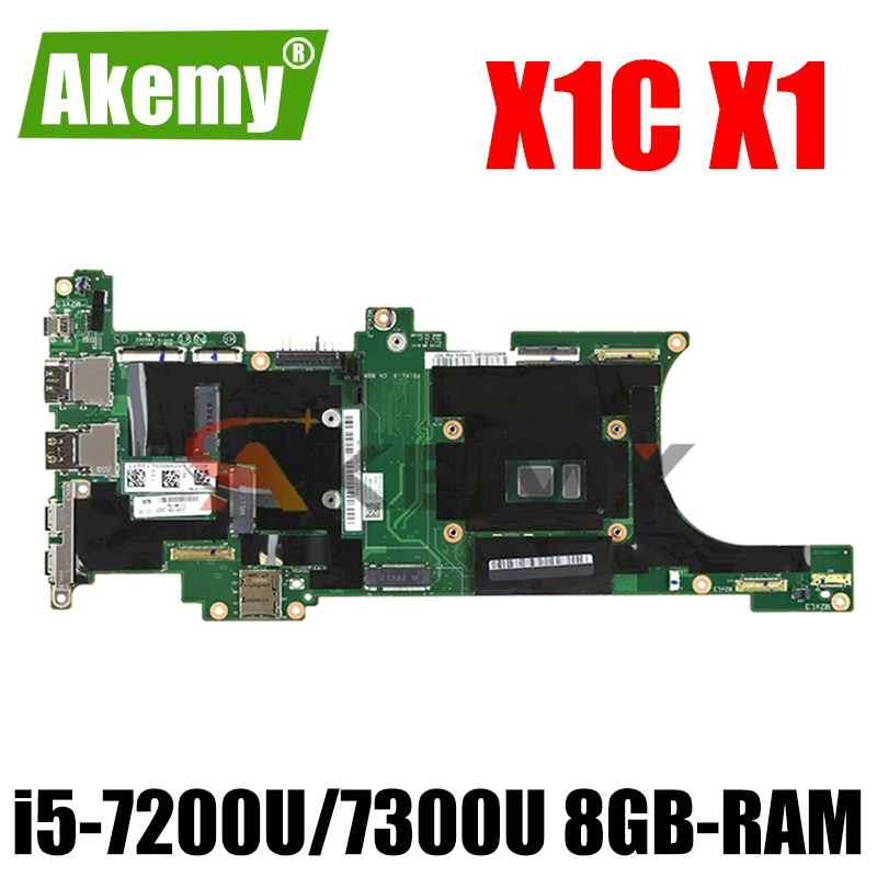

DX120 NM-B141 For Thinkpad X1C X1 Carbon 5th Gen Laptop Motherboard With i5-7200U/7300U 8GB-RAM FRU 01AY074 01AY084 100% Tested