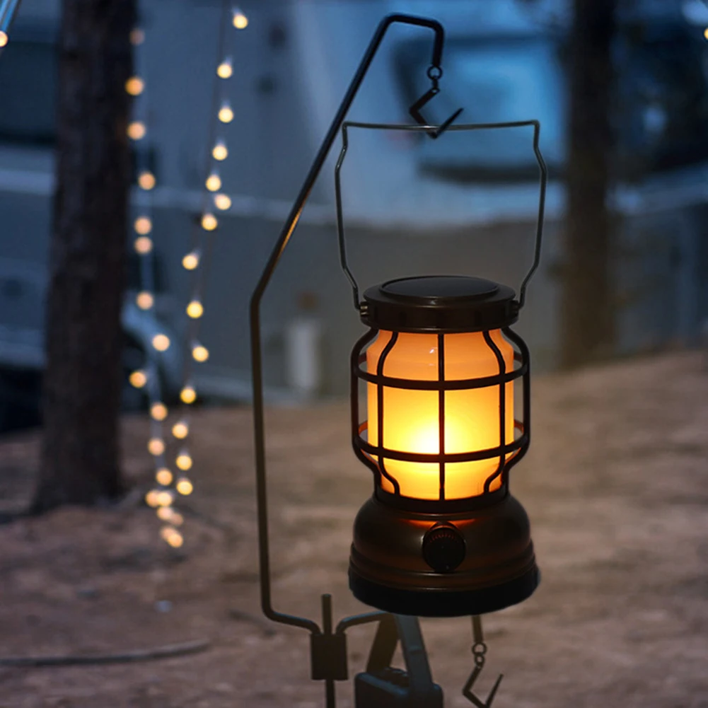 

Camping Lantern Portable Light Solar Lantern Rechargeable Camp Tent Hanging Lamp LED Flashlight Camping Equipment