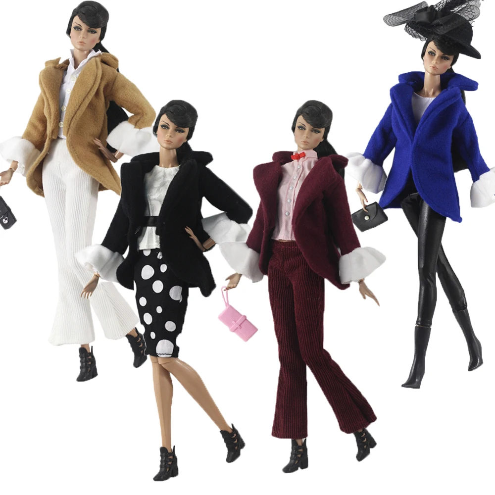 

Clothing set + bag + shoes + hat / woolen coat pant shirt clothes outfit For 30cm BJD Xinyi FR ST Barbie Doll / 1/6 doll clothes