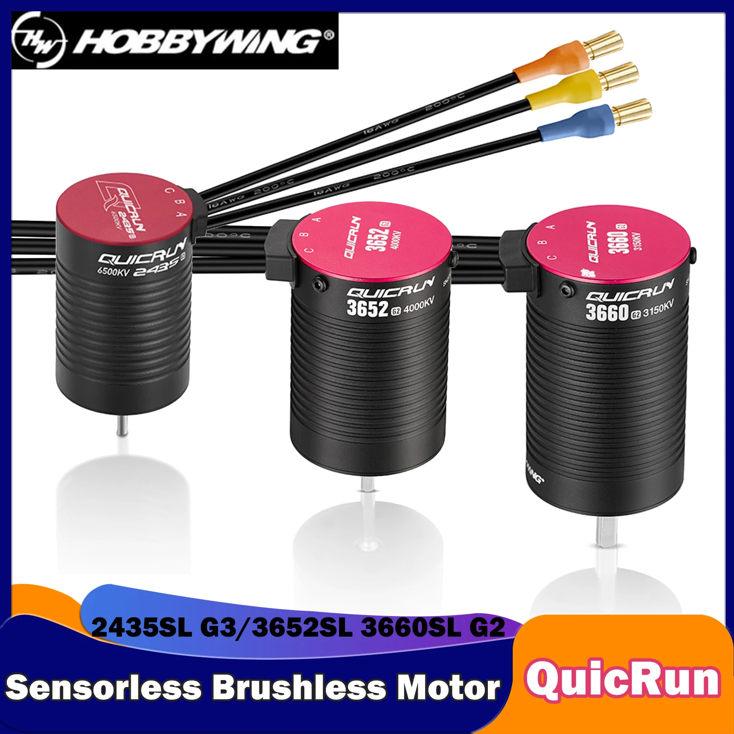Безсенсорный бесщеточный двигатель HOBBYWING quirun 2435SL G3 3652SL 3660SL G2 для радиоуправляемого автомобиля 1/10 1/16 на дороге Багги Wltoys Redcat Tamiya