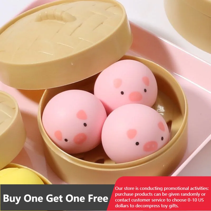 

Мяч-свинка для снятия стресса, игрушки-антистресс, милые мягкие пучки на пару, смешные сжимаемые игрушки-мячики