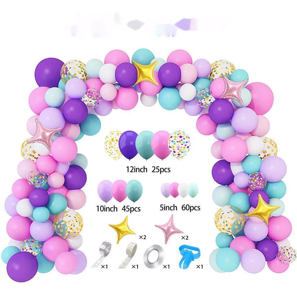 Unicorn birthday party decorations adult kids Pantone rainbow balloon wreath set children's scene decoration supplies |
