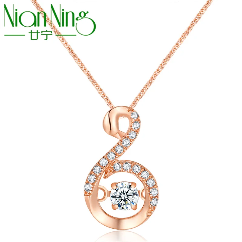 

Ожерелье NianNing из настоящего золота 18 карат для женщин, новинка 2022, ожерелье из розового золота AU750, Изящные Ювелирные изделия (кулон: цепочка ...