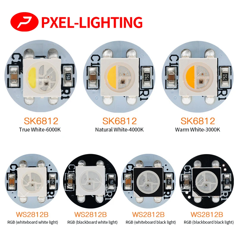 50 шт.-1000 шт. WS2812B WS2812 SK6812 светодиодный Chip 5050 SMD RGB RGBW DC5V с черной/белой печатной платой радиатор 9,6 мм диаметр