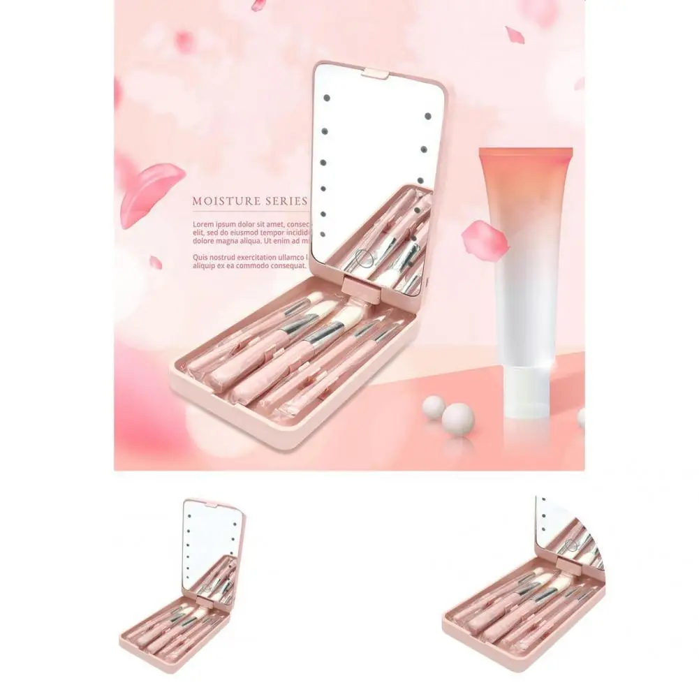 

ABS 1 Set Practical Portable Cosmetics Mirror 3 Colors LED Mirror Shockproof for Girls