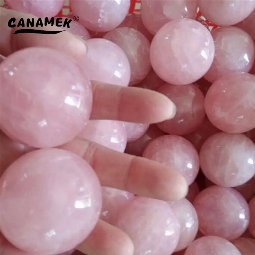 

20mm Natural Pink Rose Crystal Sphere Ball Reiki Healing Stone Decor DIY Quartz Earring Necklace Accessories Crafts Home Decor