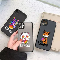 fashion likee cat bear love heart art phone case for iphone 13 12 11 7 8 plus mini x xs xr pro max matte transparent cover