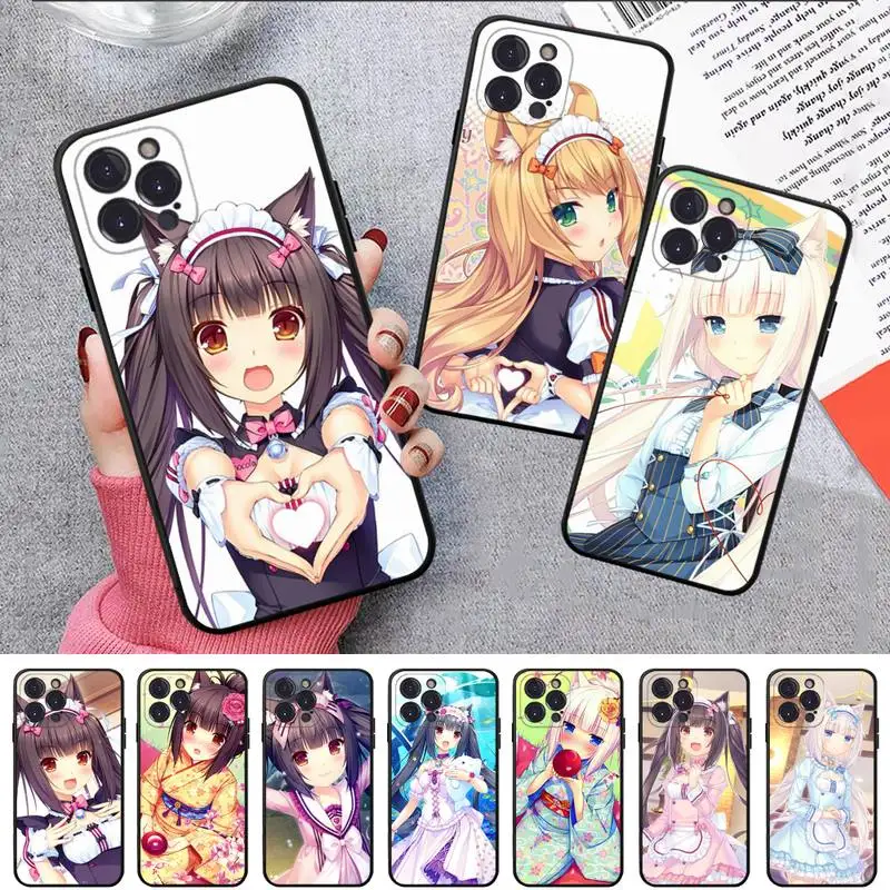 

Anime Girl Nekopara Phone Case For iPhone 14 11 12 13 Mini Pro XS Max Cover 6 7 8 Plus X XR SE 2020 Funda Shell