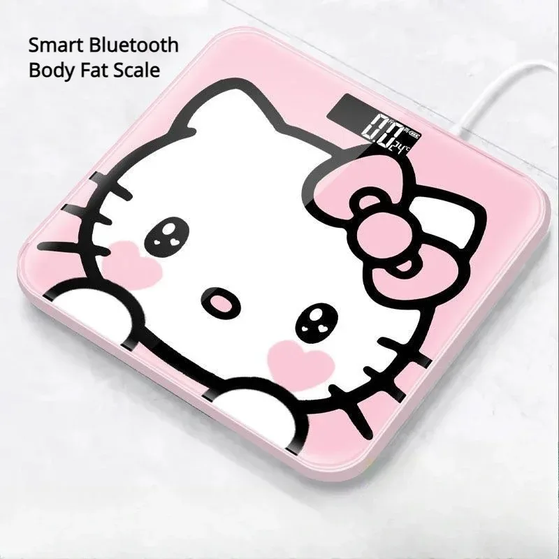 Kawaii Hello Kitty умные Bluetooth весы для жира в теле точные электронные перезаряжаемые