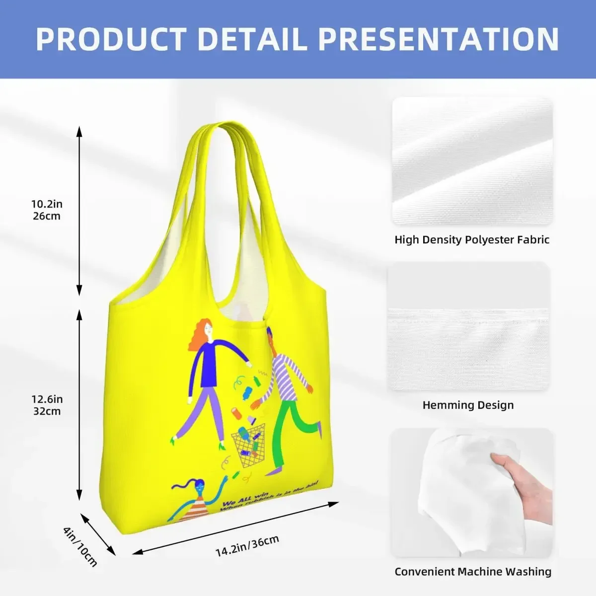 We All Win Бакалея Большая сумка для покупок Женская уличная роспись Искусство