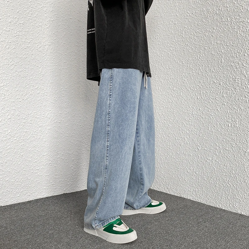 2022 Autumn Men's Jeans Pants Casual Vintage Baggy Clothing Straight Leg Trousers Man Streetwear Pop Harajuku Oversize Pants