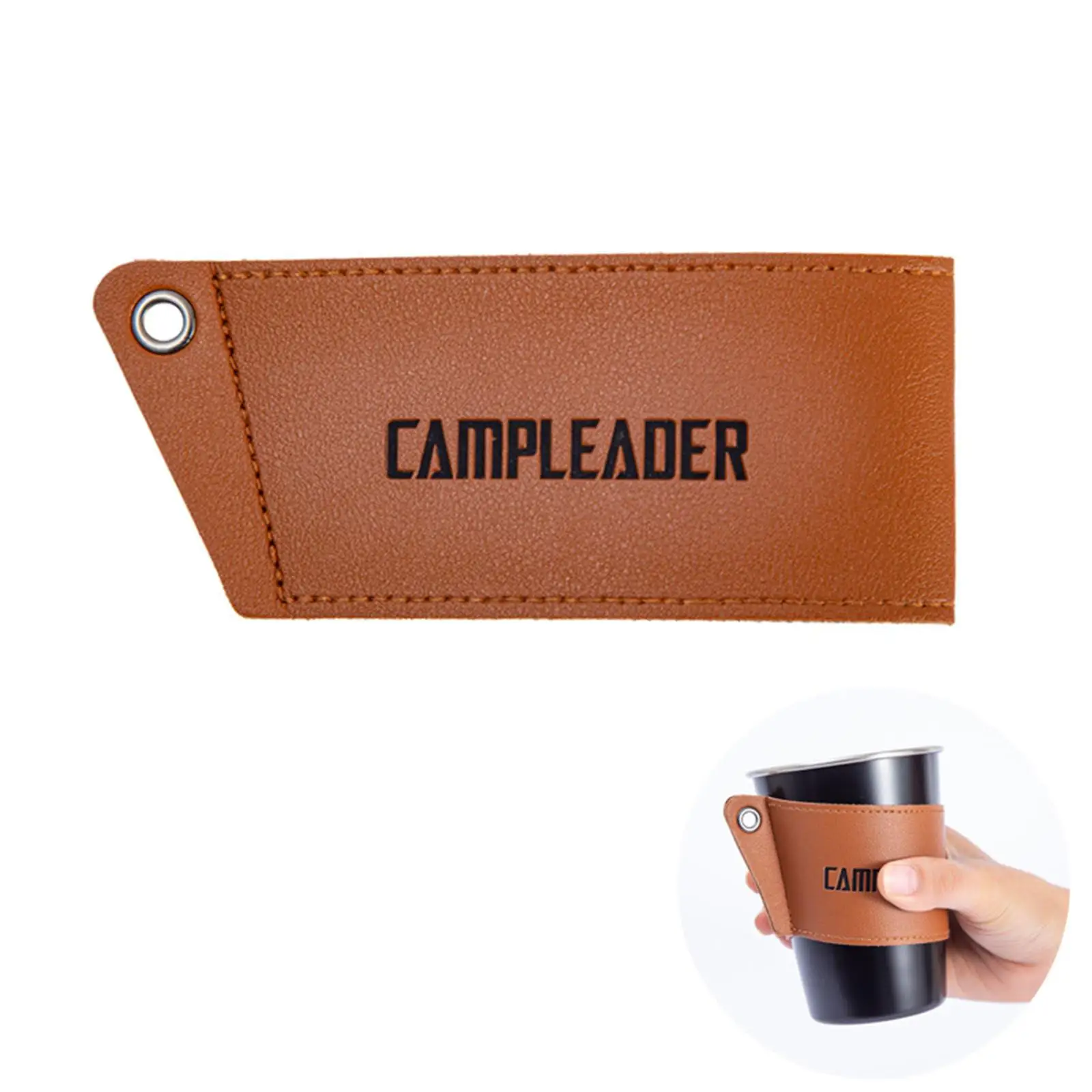 

Portable PU Leather Cup Holder Heat Resistant for Beverage Cups Coffee