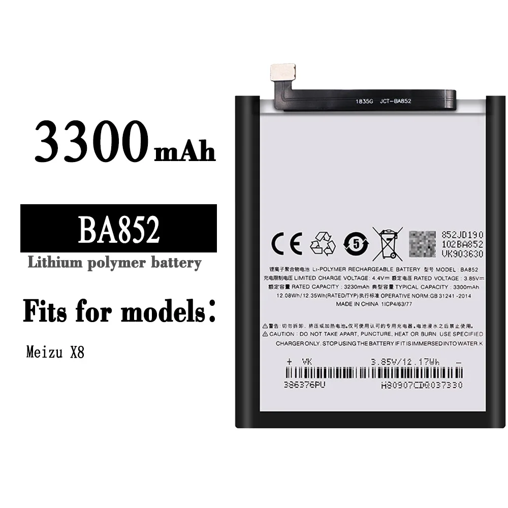 

Latest BA852 Orginal Battery For Meizu X8 BA-852 3300mAh High Quality Mobile Phone Replacement Internal Batteries In Stock