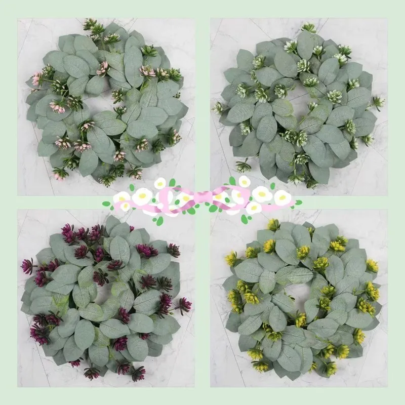 

Artificial green plant wreath hanging door decoration hanging ornaments fake flowers indoor and outdoor spring green garden