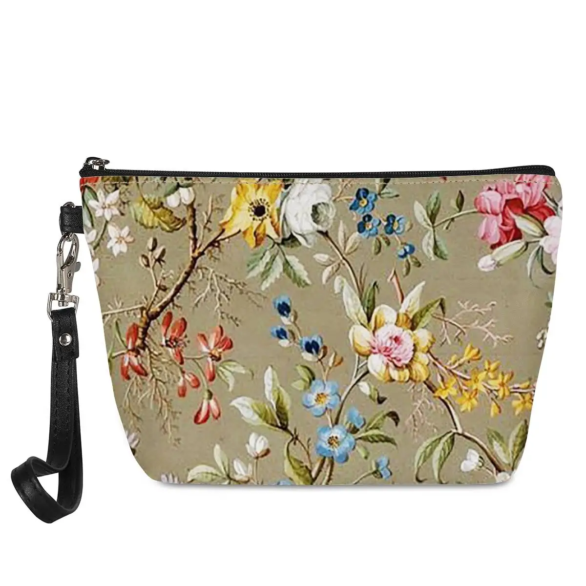 Fashion Floral Pattern High Quality Cosmetic Bag Bathroom Travel Zipper Washing Bag Lightweight Women Reusable Neceser