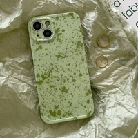 ins green watercolor splashing ink phone case for iphone 12 13 11 pro max x xs xr anti fall art cases cover
