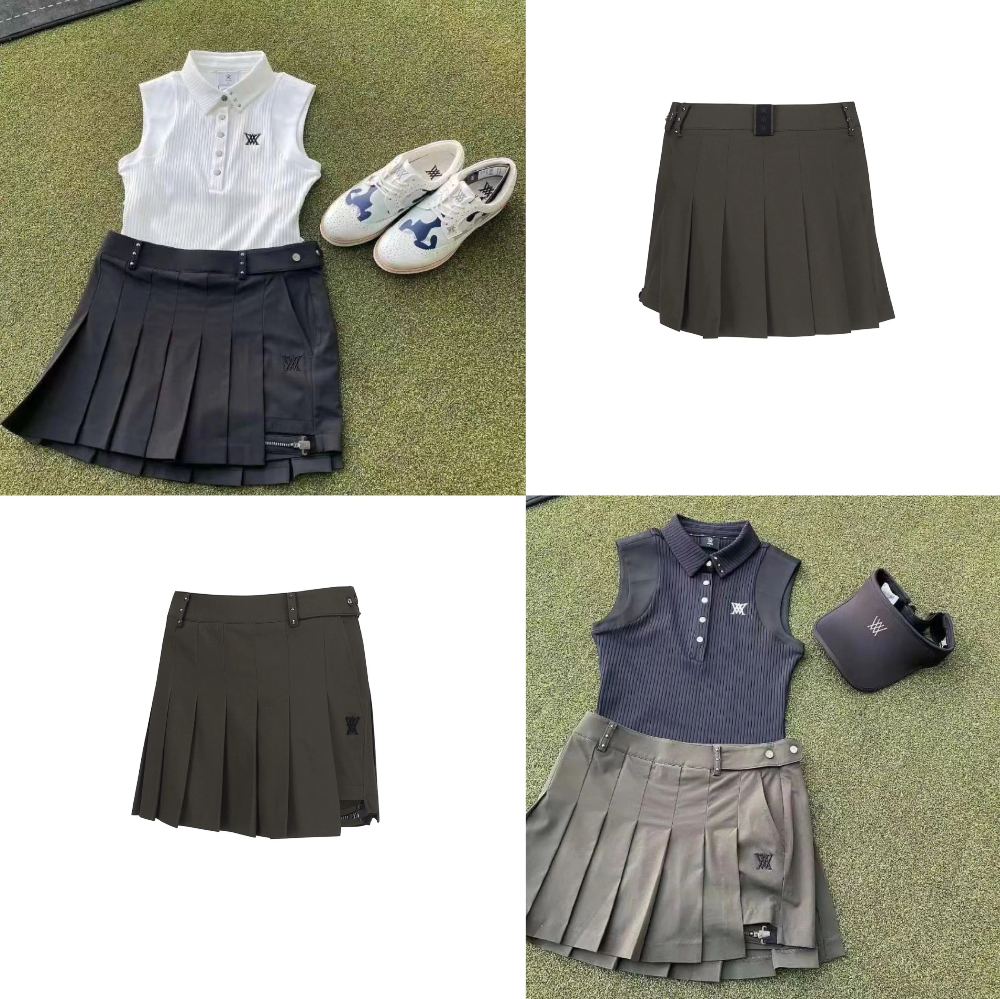 

Golf skirt women's ball clothing quick-drying pleated rivets anti-glare short skirt hakama