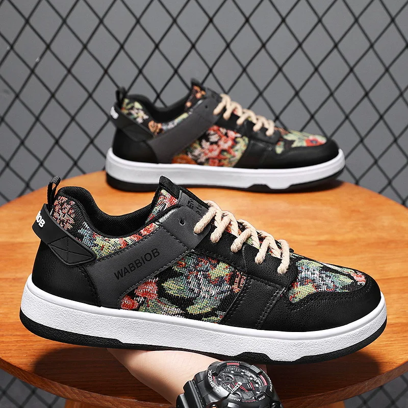 

2023 Fashion Board Shoes Vulcanized Sneakers Retro Forest oil painting Boys Flat Comfortable Shoes Men Sneaker Male Sneakers