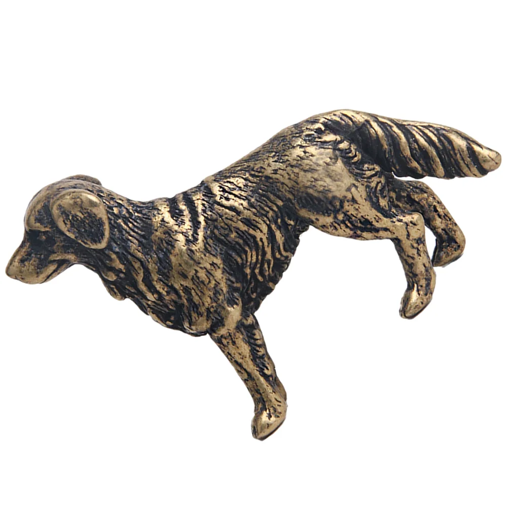 

Dog Sculpture Brass Shepherd Statue Figurines Decor Statues Shui Feng Figurine Desk Animal Tea Pet German Figure Prosperity