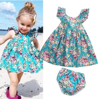 0 5t children baby floral print girls 2pcs dress set short sleeve o neck dresses shorts infant toddler kids summer outfits