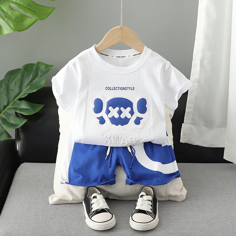 

Baby Summer Clothing Toddler Children Boy/girls Suit Cartoon T-shirt Shorts 2Pcs/Set Fashion Infant Clothes Tracksuit 0-6years