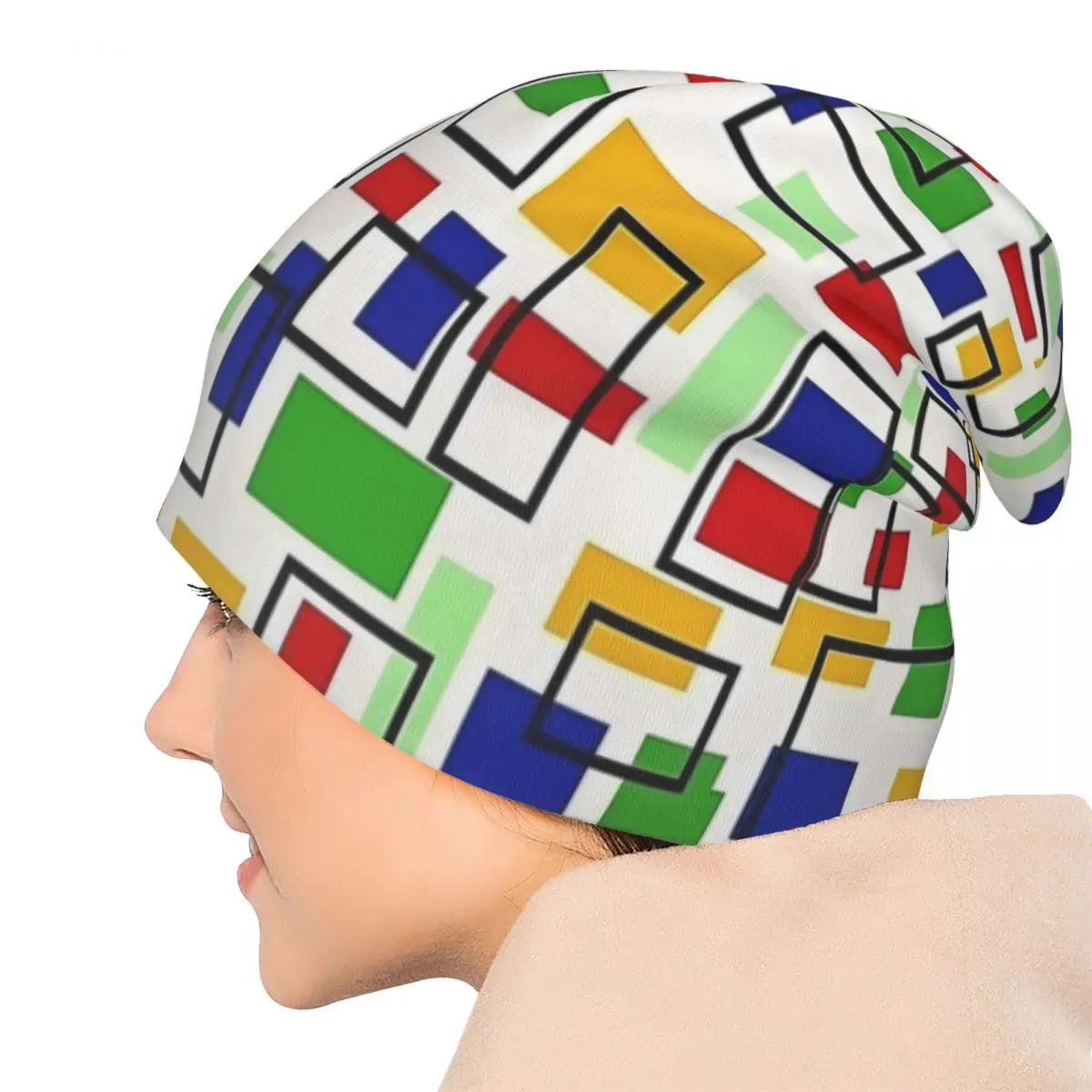 Красочные шапки-бини с принтом Mondrian модные шапки для мужчин и женщин унисекс