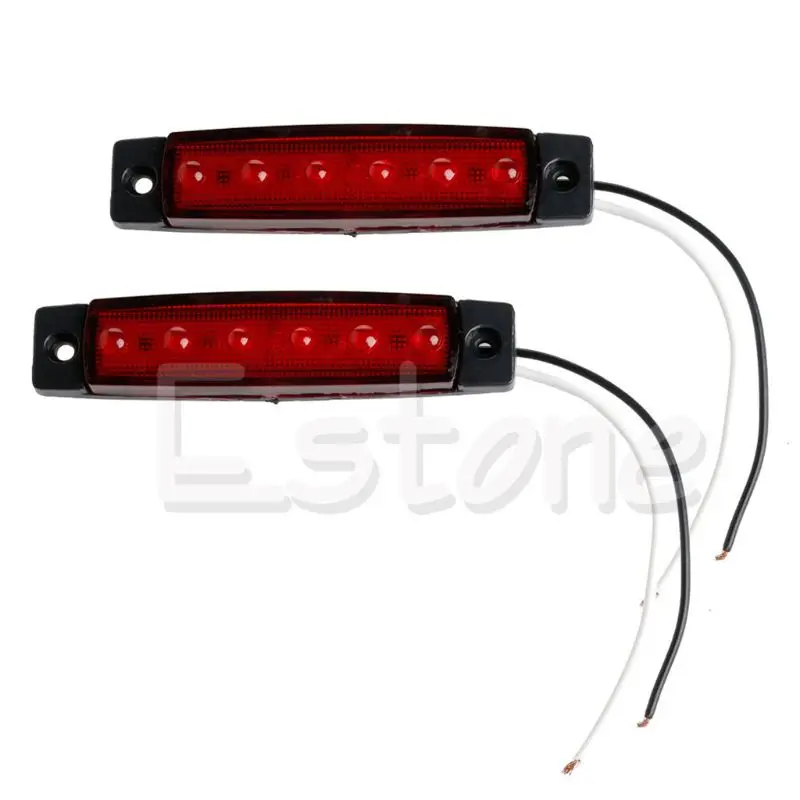 

2023 New 2Pcs Ambers LED Side Marker Light IP67 Waterproof Integrated Reflector for Boat Trailers Campers RV Clearance Light