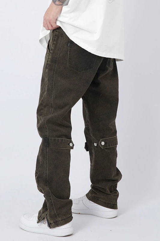 Four Seasons Men's Jeans Straight Fit Men's and Women's Hip Hop Y2k Pants Streetwear High Quality Workwear Jeans Ins Hot Sale