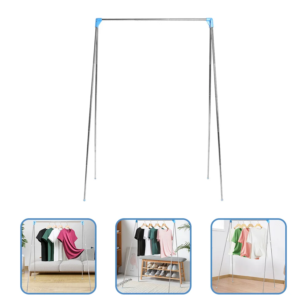 

Rack Clothes Laundry Drying Hanging Hanger Clothing Collapsible Foldable Steel Stainless Balcony Dryer Rolling Travel