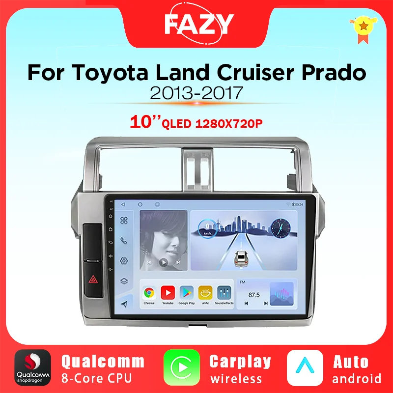 Автомагнитола 10 дюймов для Toyota Land Cruiser Prado 150 2013-2017 мультимедийный видеоплеер