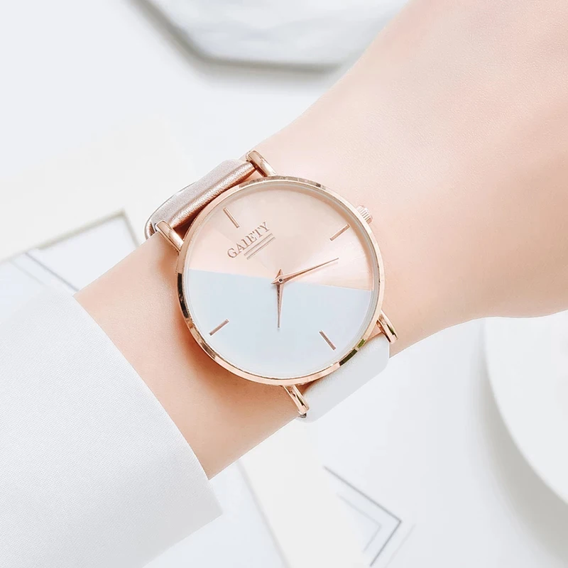 

Elegant Luxury Women Watches Rose Gold Leather Strap Ladies Dress Watch Female Clock Versatile Personality Quartz Watch Montre