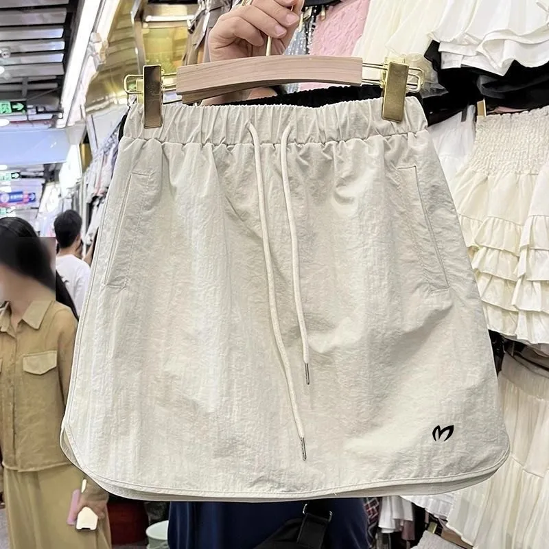 

Корейские модные летние женские брюки для гольфа, винтажная юбка А-силуэта с завышенной талией и кулиской, брюки-карго с эластичным поясом, короткая юбка