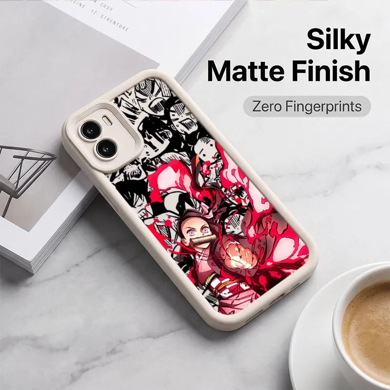 Фото Чехол для телефона с изображением аниме Kimetsu No Yaiba Demon Slayer для Vivo iQOO Z9 V30E V30 Lite V50 V60 V70 Y04 Y05 Y39 Y55 Y58 Y75 Y200 Y300 Y400 №4