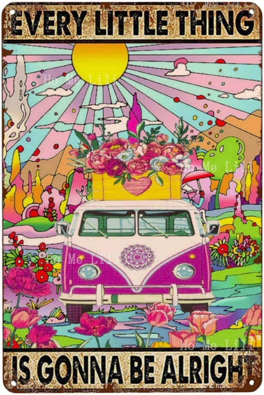 Dreacoss On A Dark Desert Highway Cool Hippie Every Little Thing Is Gonna Be Alright Ретро Металлическая Олово