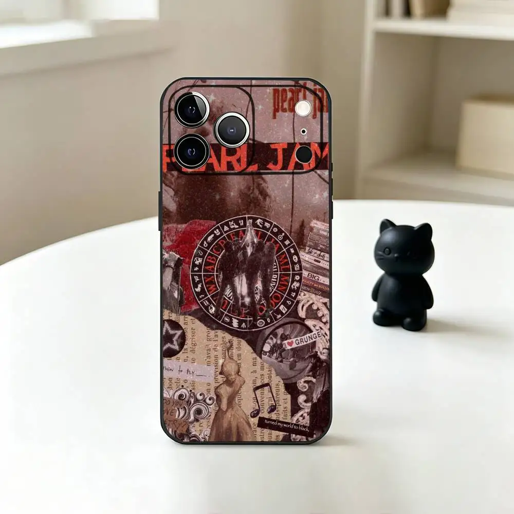 Фото Чехол T-Pearl Jam для iPhone 17, 16, 15, 14, 13, 12, 11 Plus, Pro Max и других моделей, мягкий черный чехол №4