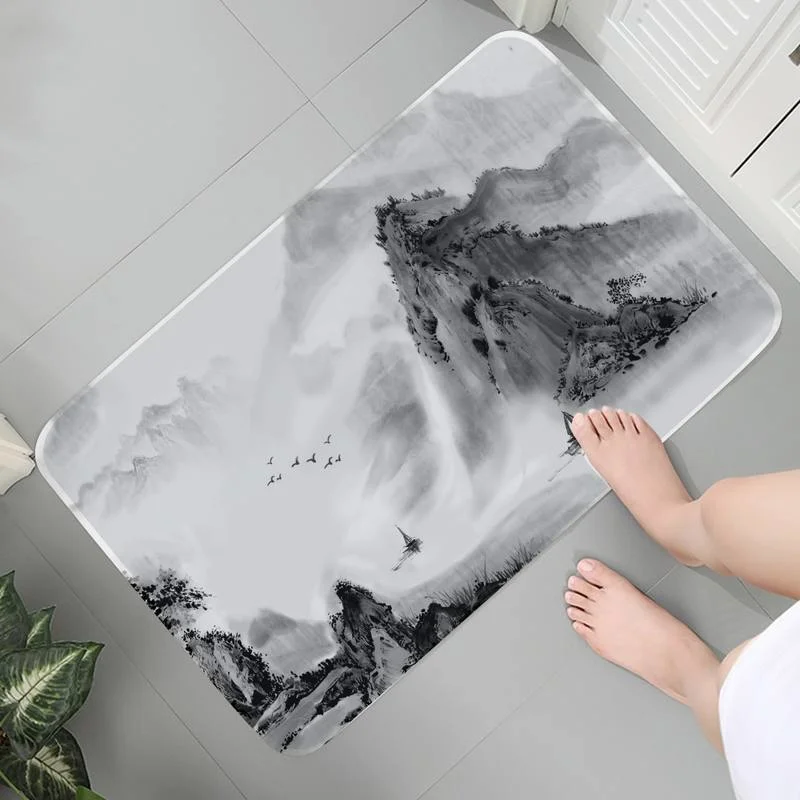 

Flannel Kitchen Entrance Carpet Rug Washable Floor Mats For Home And Comfort Chinese Art Bath Mats Room Carpets Parlor Mat