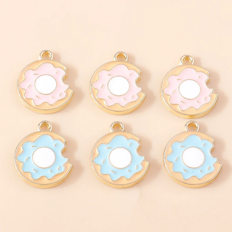 10 шт. эмалевые Подвески в виде пончиков 14 х18 мм