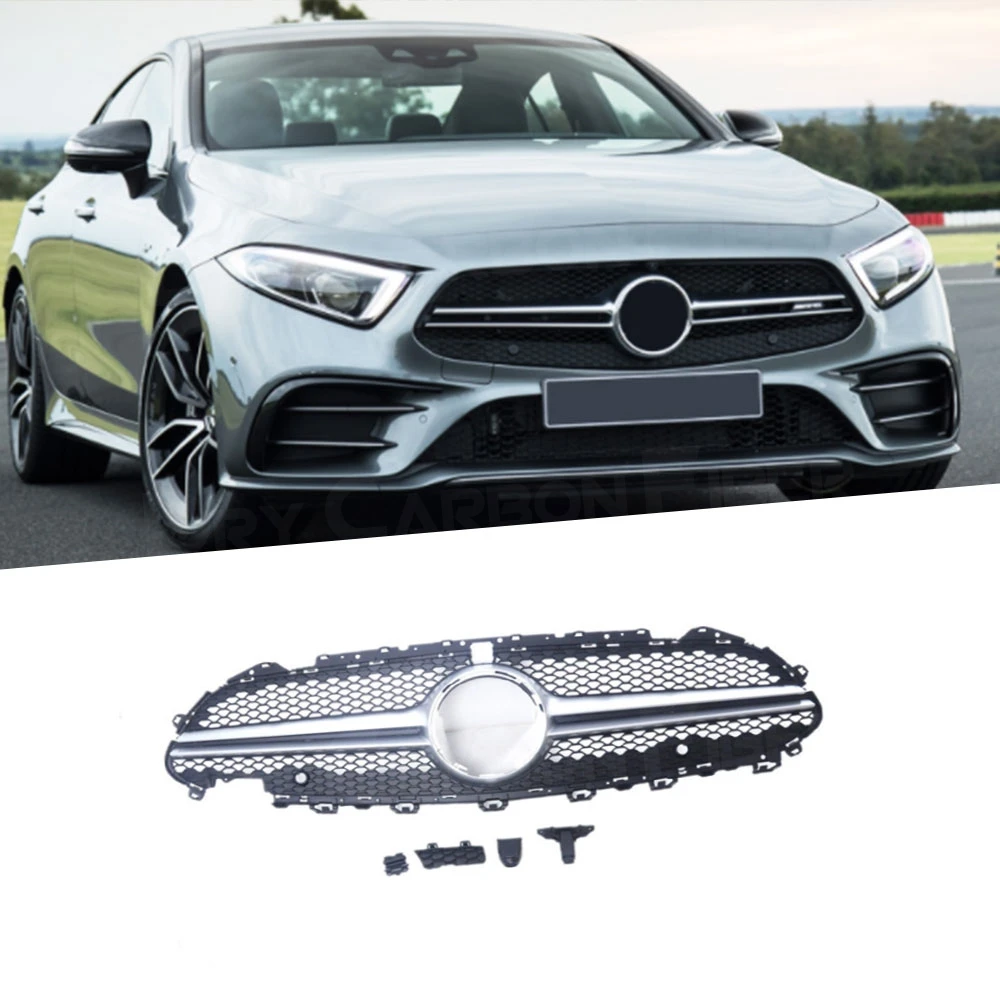 

ABS противотуманная фара решетка для Mercedes Benz CLS Class C257 CLS260 300 350 450 CLS53 2019 вверх передний бампер решетка противотуманная фара стиль AMG