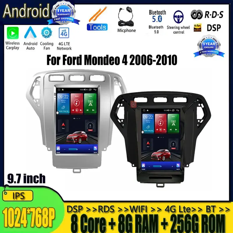 9 7-дюймовый Android 14 для Ford Mondeo 4 2007-2019 автомобильное радио ADAS авторадио RDS