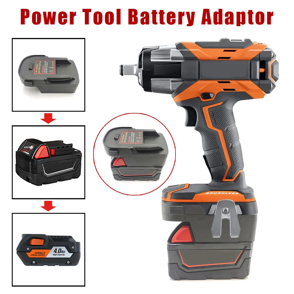 Battery Adapter for Electric Drills Machines Use Milwaukee 18V Li-ion Battery Convert To Ridgid / AEG 18v Lithium-Ion Batteries